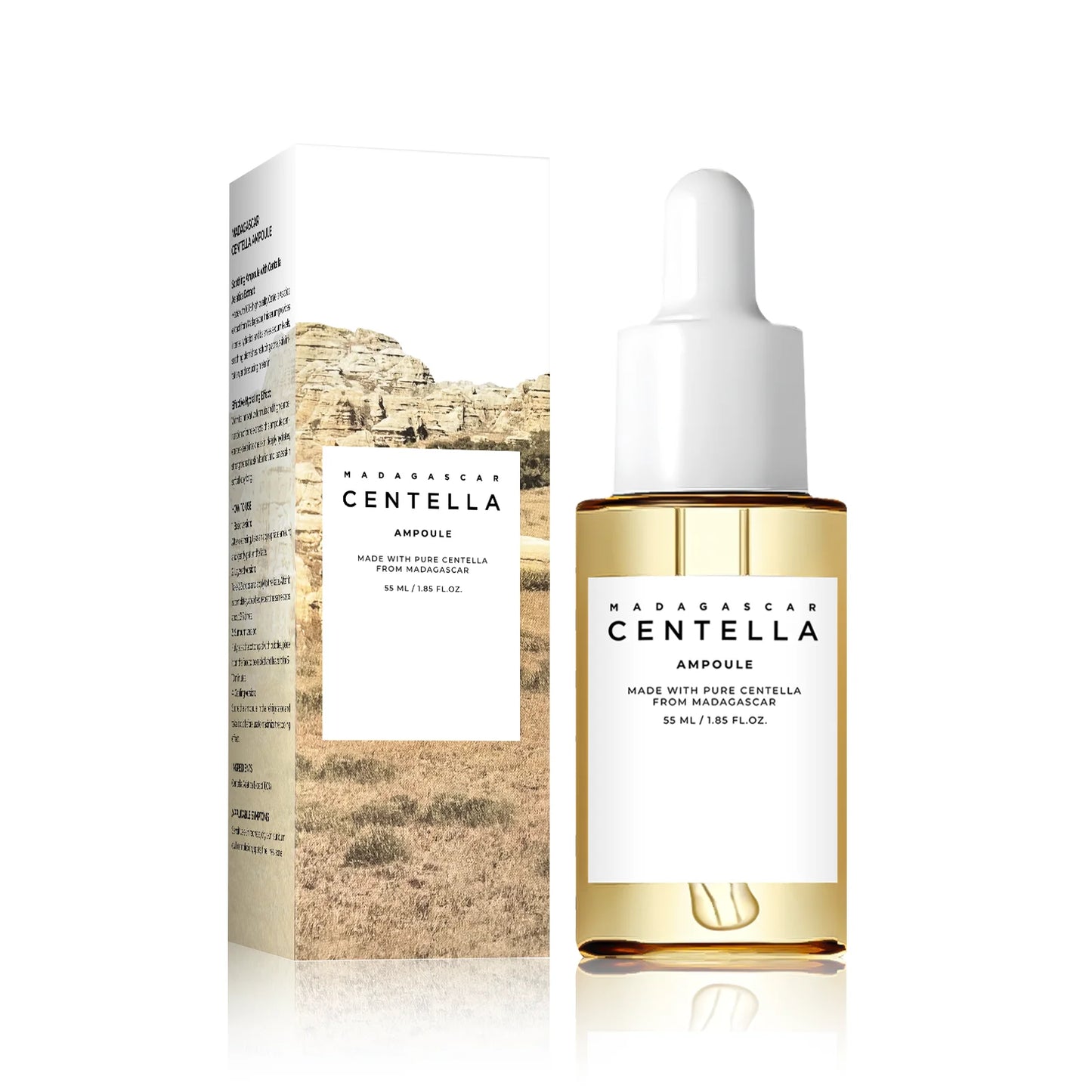Madagascar Centella Asiatica Serum 55ml - Sensitive skin soothing formula with acne fighting，deep moisturizing benefits for face