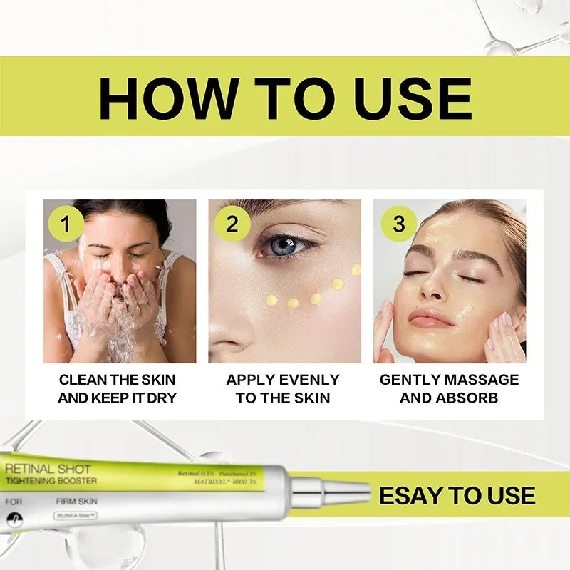 Hot Retinol Shot Eyes Booster Cream Korea Vitamin A Facial Skin Care Serum Elastic Firm Smooth Skin Face Serum Gentle Hydration